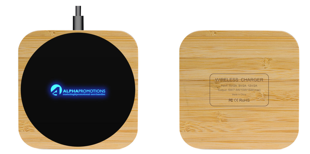 Light-up Vita Bamboo Wireless Charger