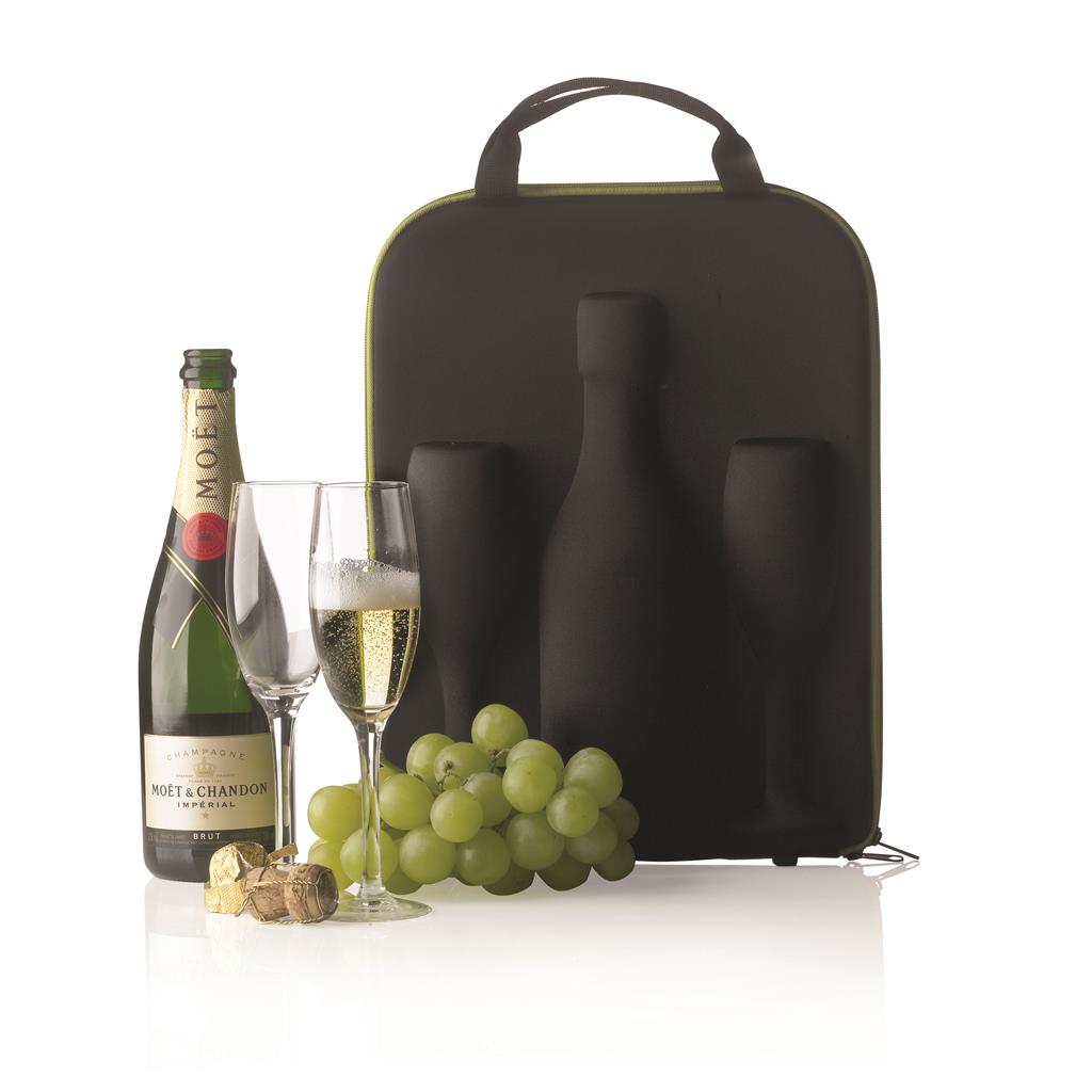 Flute champagne carrier, green